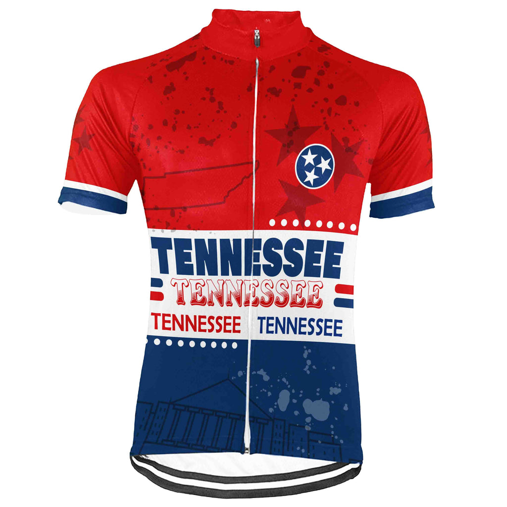 Customized Tennessee Winter Thermal Fleece Short Sleeve Cycling Jersey for Men