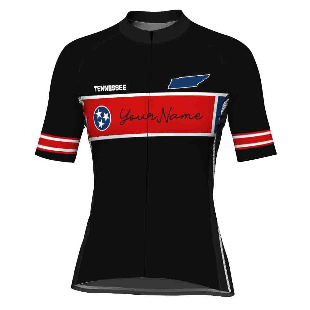 Customized Tennessee Winter Thermal Fleece Short Sleeve Cycling Jersey for Women