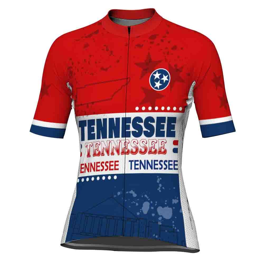 Customized Tennessee Winter Thermal Fleece Short Sleeve Cycling Jersey for Women