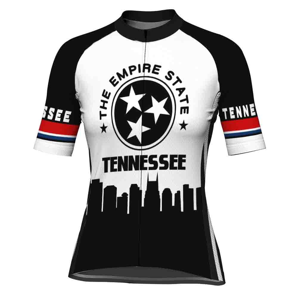 Customized Tennessee Winter Thermal Fleece Short Sleeve Cycling Jersey for Women