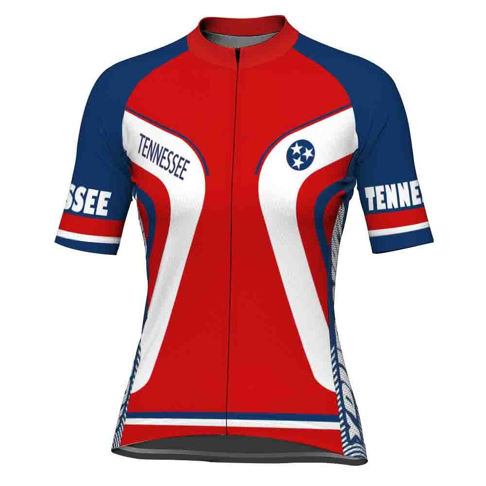 Customized Tennessee Winter Thermal Fleece Short Sleeve Cycling Jersey for Women