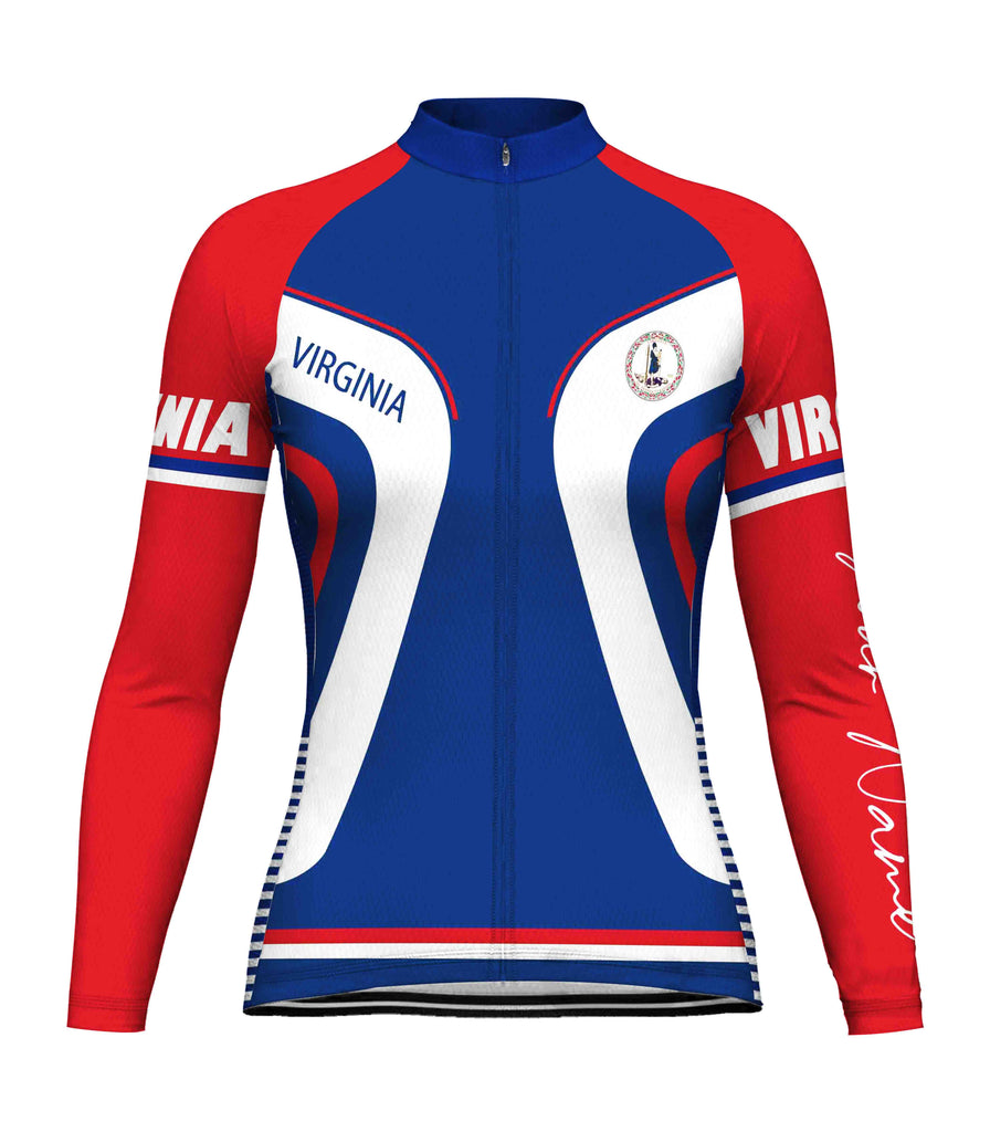 Customized Virginia Long Sleeve Cycling Jersey for Women