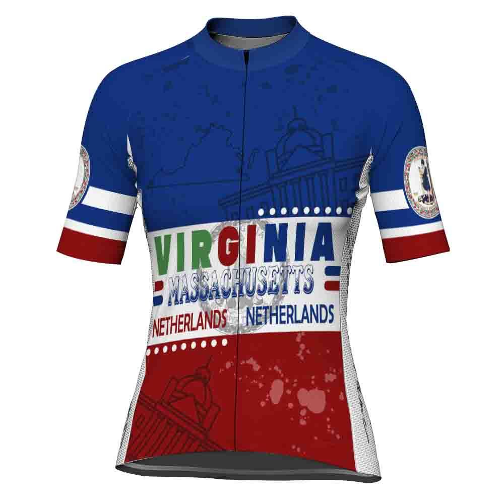 Customized Virginia Short Sleeve Cycling Jersey for Women