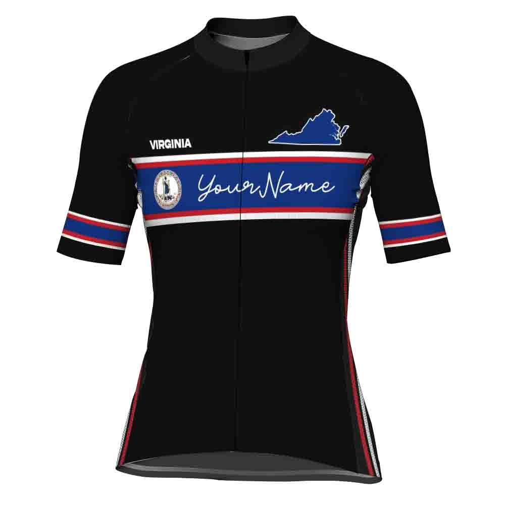 Customized Virginia Short Sleeve Cycling Jersey for Women