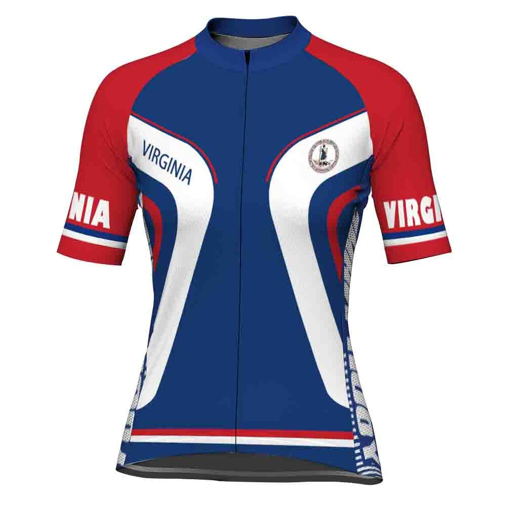 Customized Virginia Short Sleeve Cycling Jersey for Women