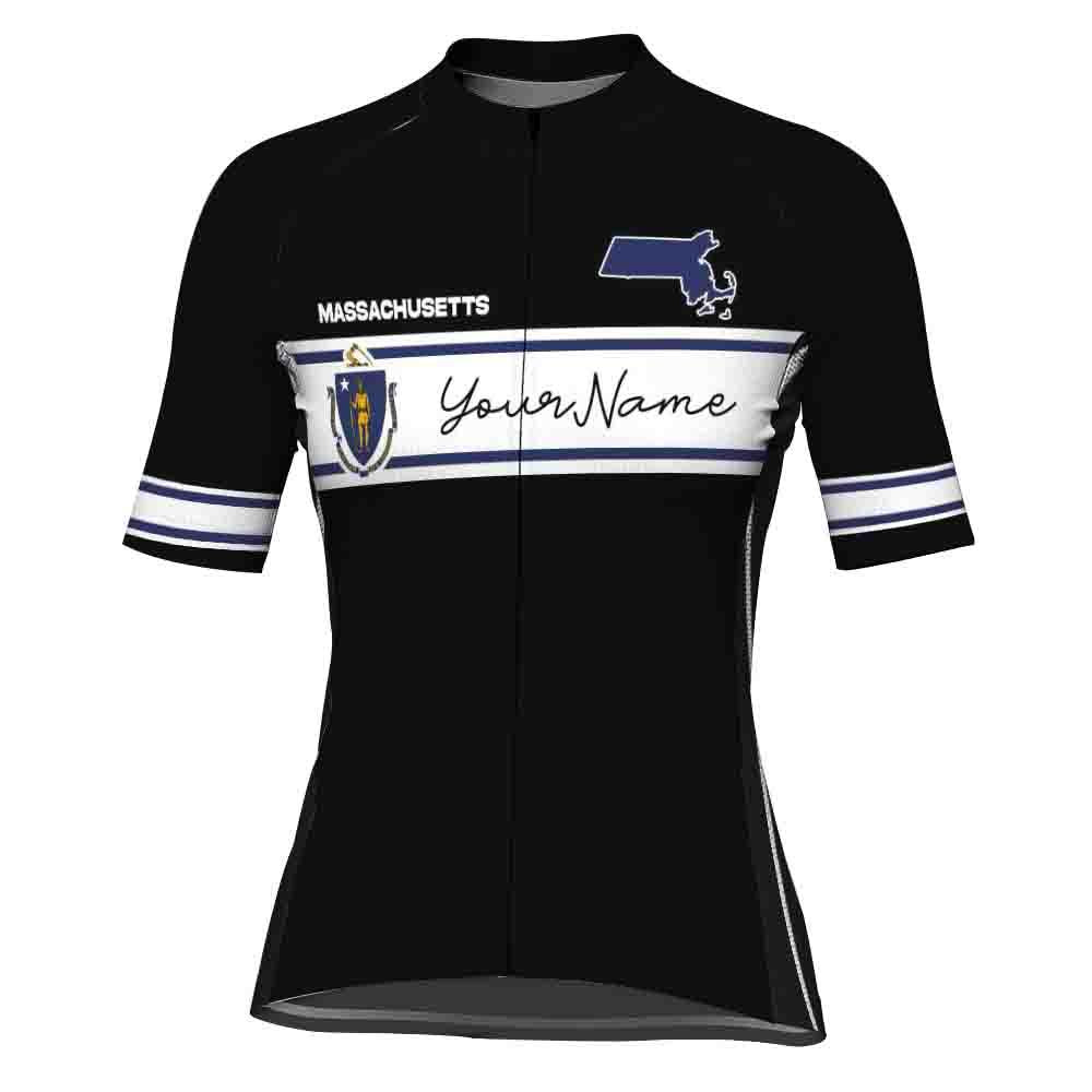 Customized Massachusetts Short Sleeve Cycling Jersey for Women