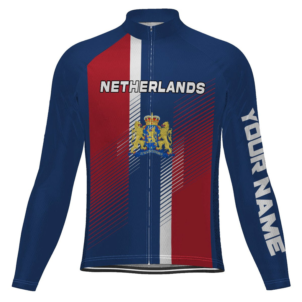 Customized Netherlands Long Sleeve Cycling Jersey for Men