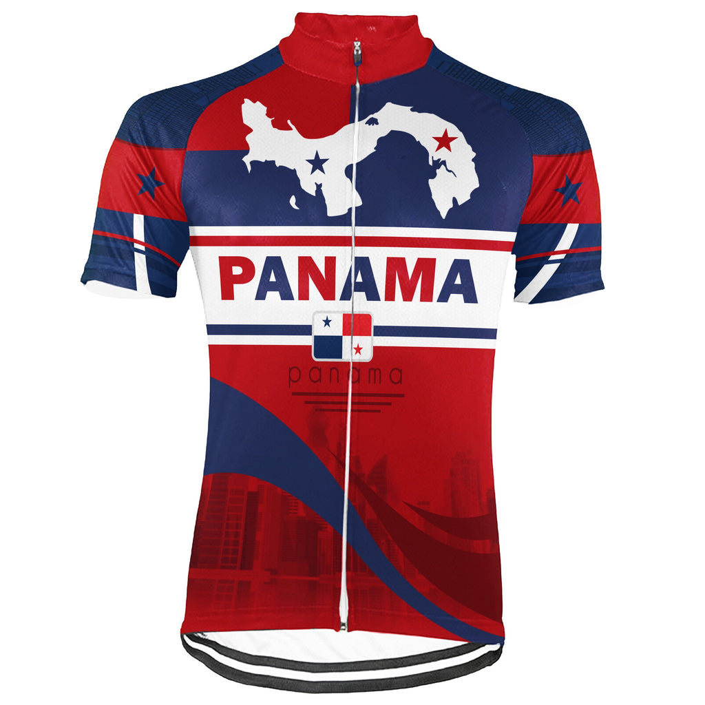 Customized Panama Winter Thermal Fleece Short Sleeve Cycling Jersey for Men