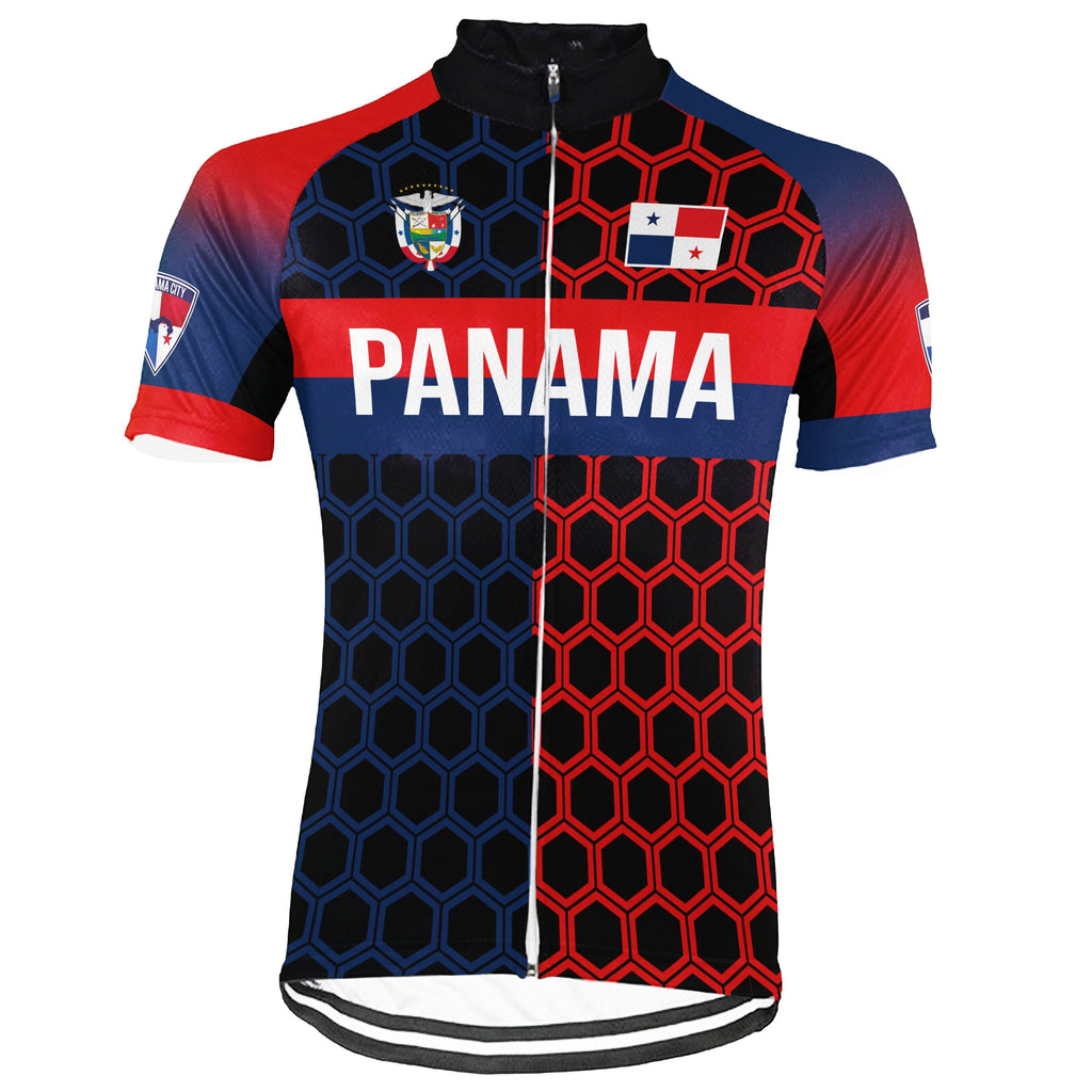 Customized Panama Winter Thermal Fleece Short Sleeve Cycling Jersey for Men