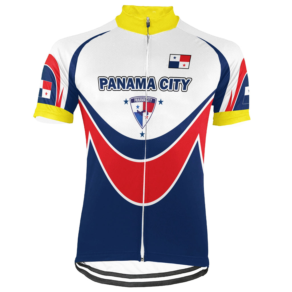 Customized Panama Winter Thermal Fleece Short Sleeve Cycling Jersey for Men