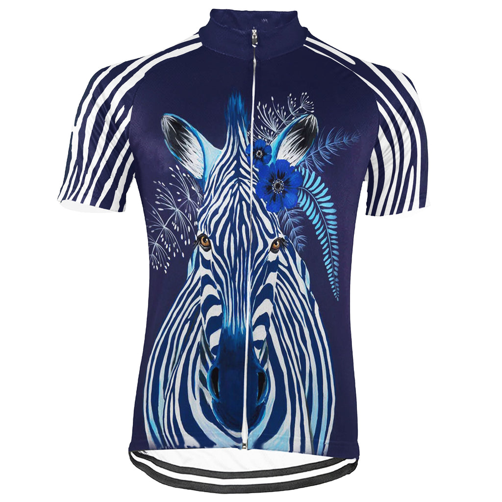 Customized Zebra Short Sleeve Cycling Jersey for Men