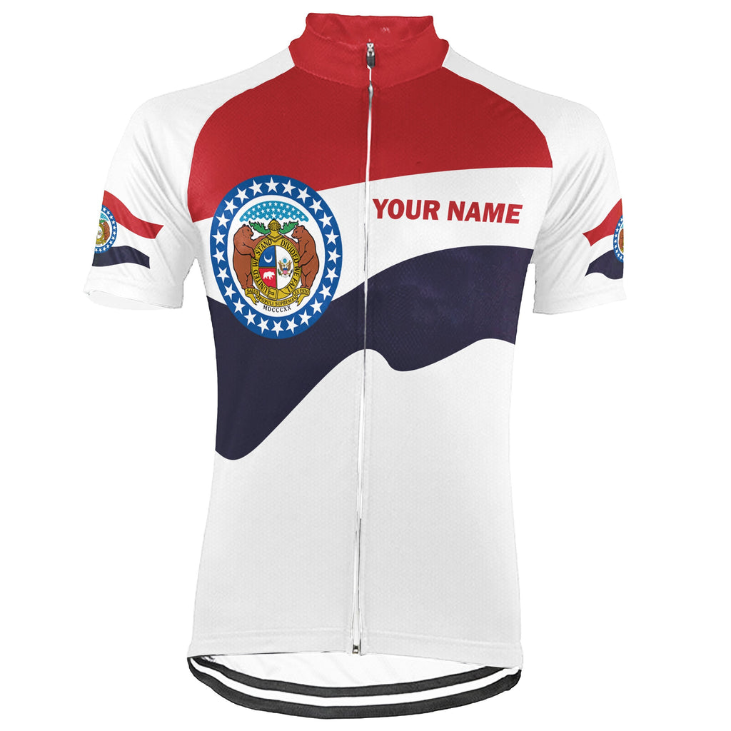 Customized Missouri Winter Thermal Fleece Short Sleeve Cycling Jersey for Men