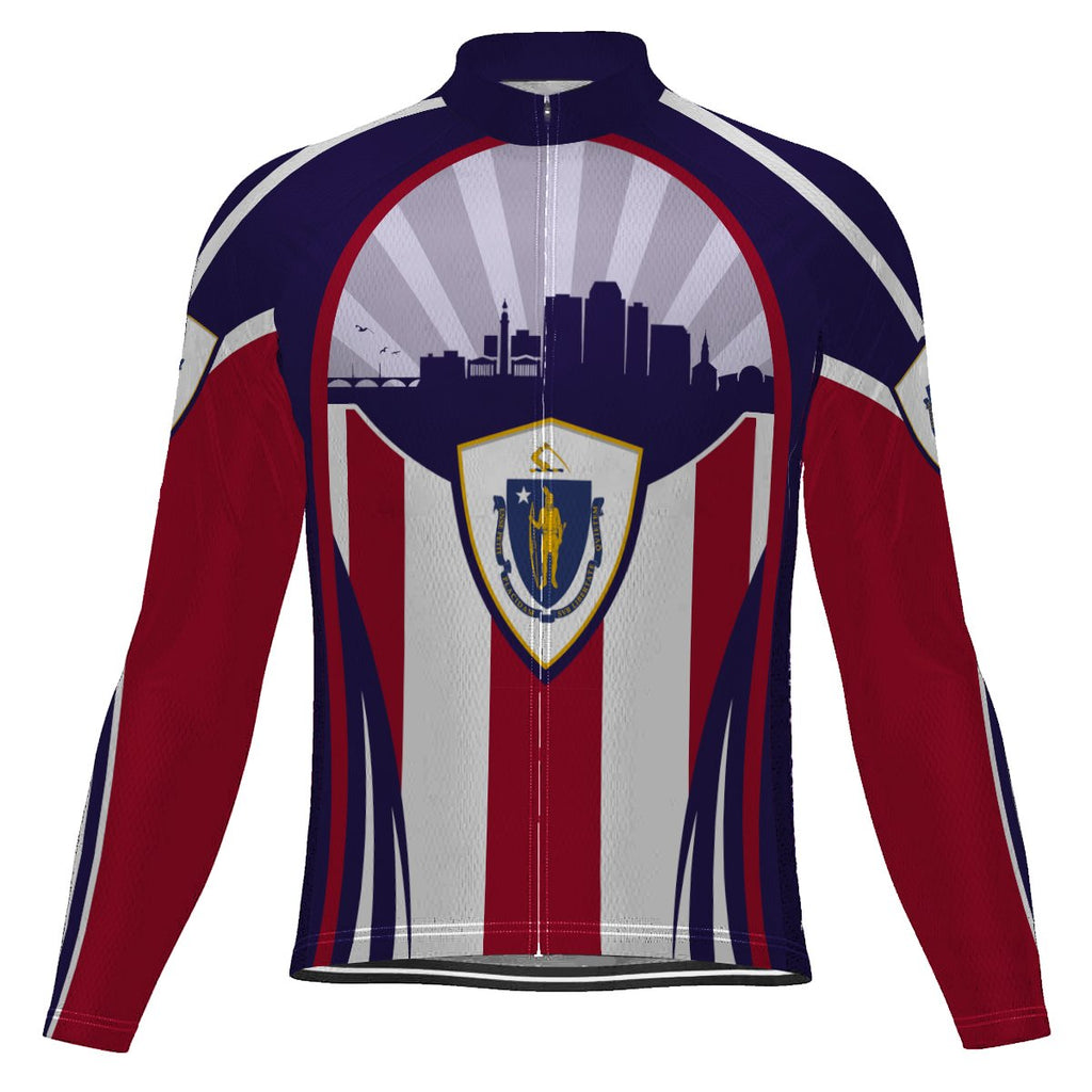 Customized Massachusetts Long Sleeve Cycling Jersey for Men