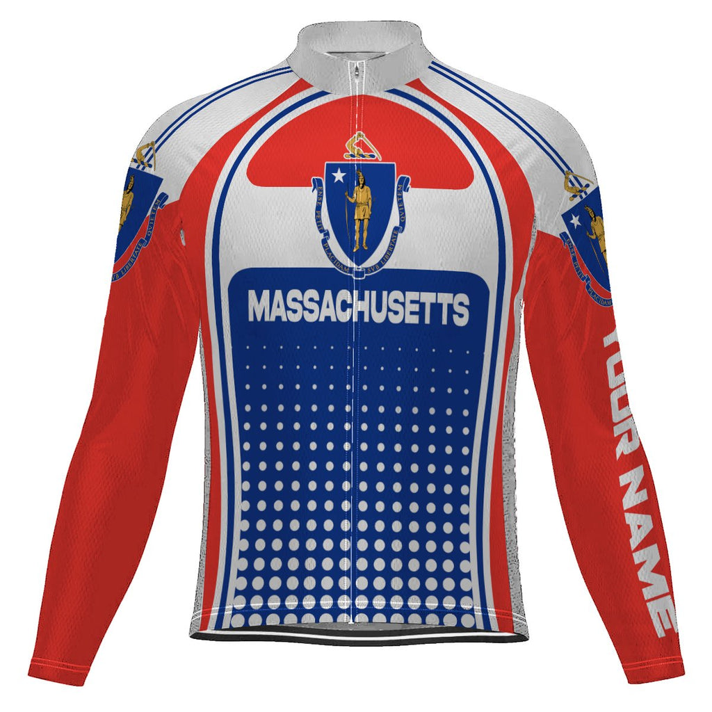 Customized Massachusetts Long Sleeve Cycling Jersey for Men