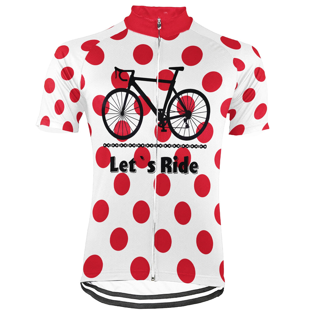 Customized Polka Dot Winter Thermal Fleece Short Sleeve Cycling Jersey for Men