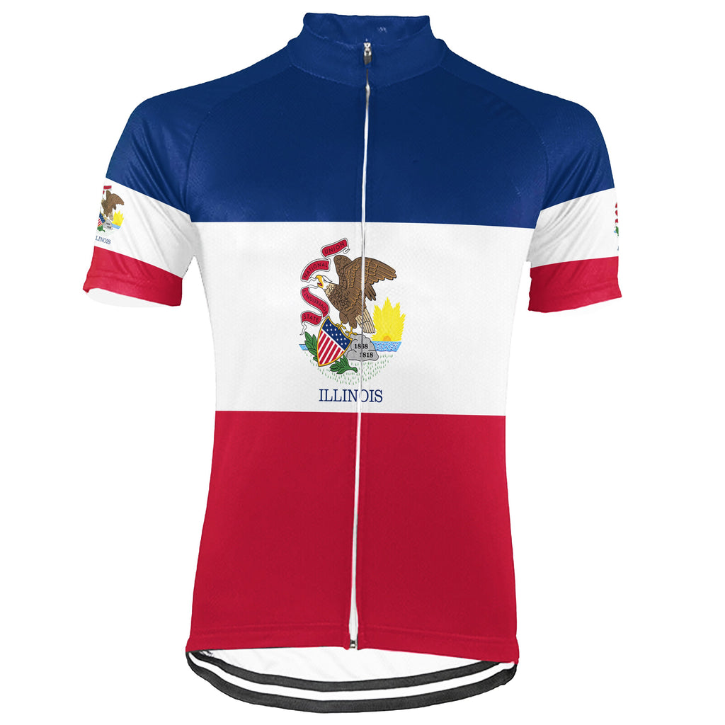 Customized Illinois Short Sleeve Cycling Jersey for Men