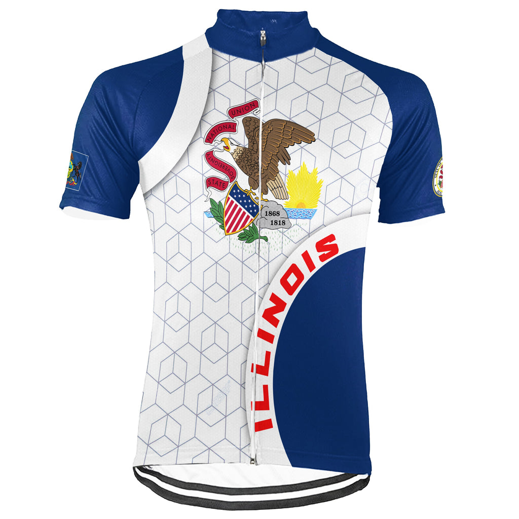 Customized Illinois Short Sleeve Cycling Jersey for Men