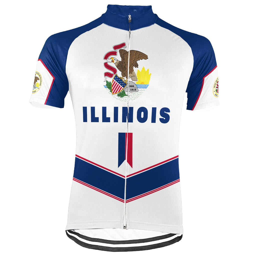 Customized Illinois Short Sleeve Cycling Jersey for Men