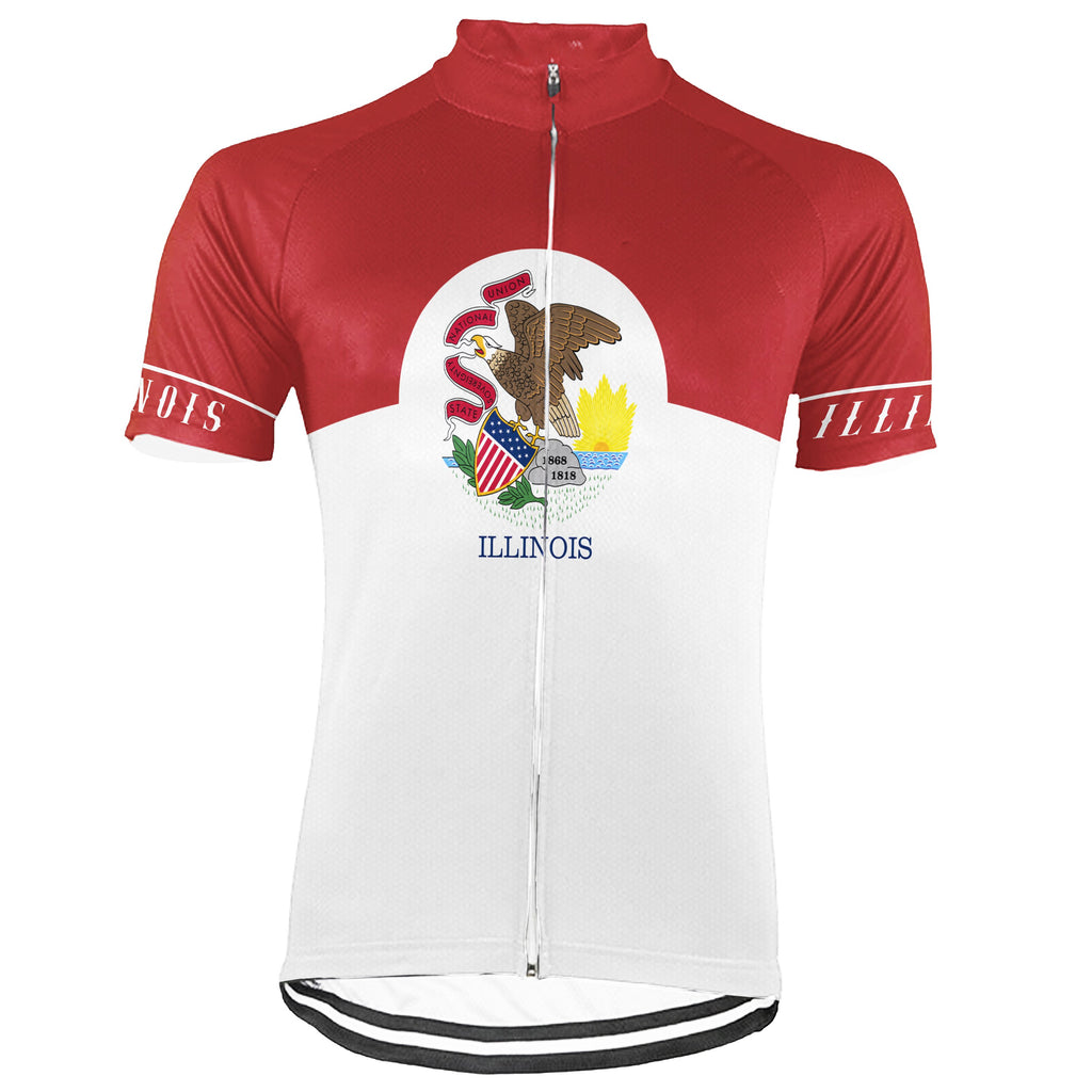 Customized Illinois Short Sleeve Cycling Jersey for Men