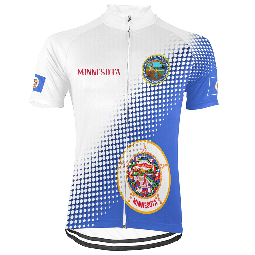 Customized Minnesota Winter Thermal Fleece Short Sleeve Cycling Jersey for Men