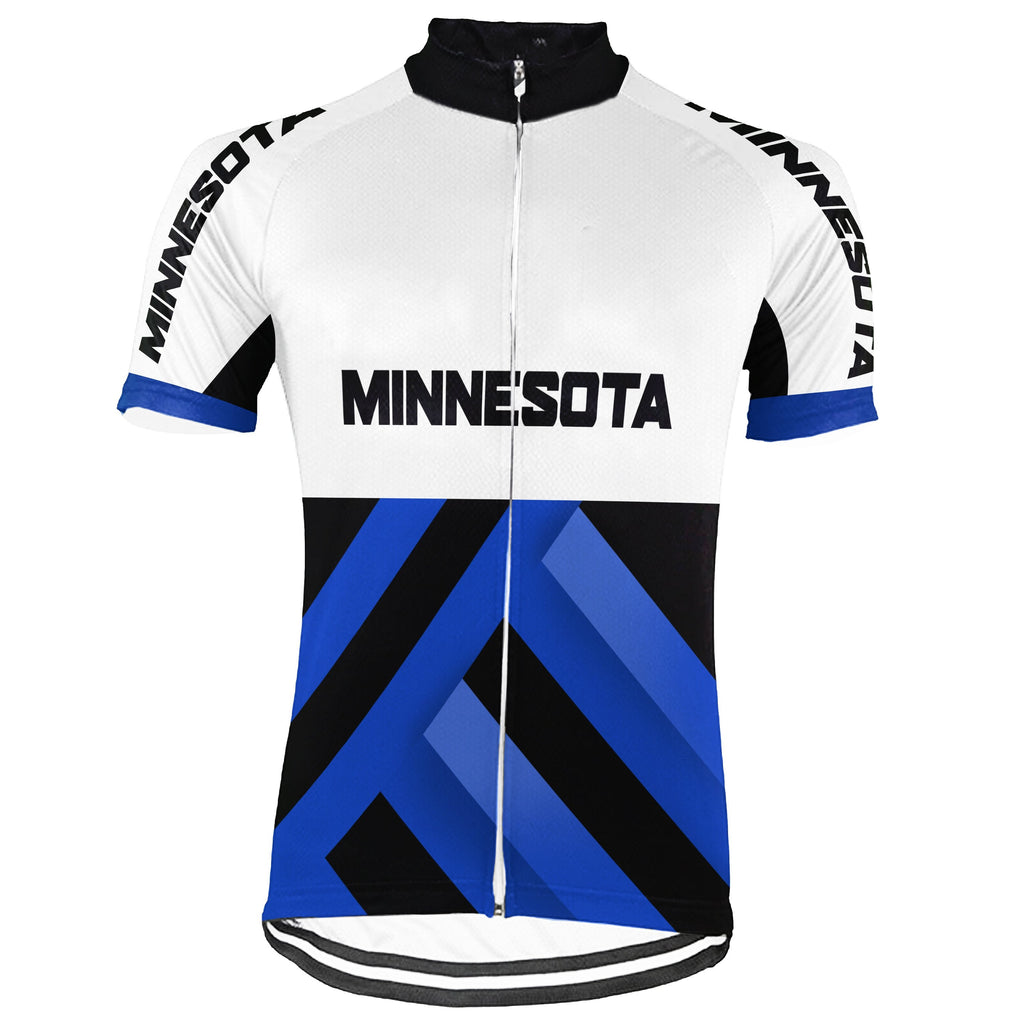 Customized Minnesota Winter Thermal Fleece Short Sleeve Cycling Jersey for Men