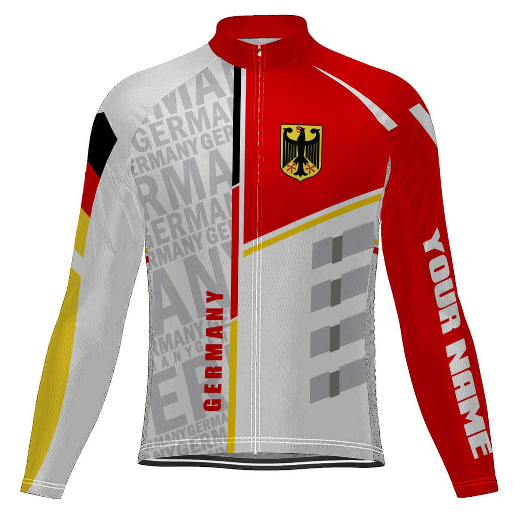Customized Germany Winter Thermal Fleece Long Sleeve Cycling Jersey for Men