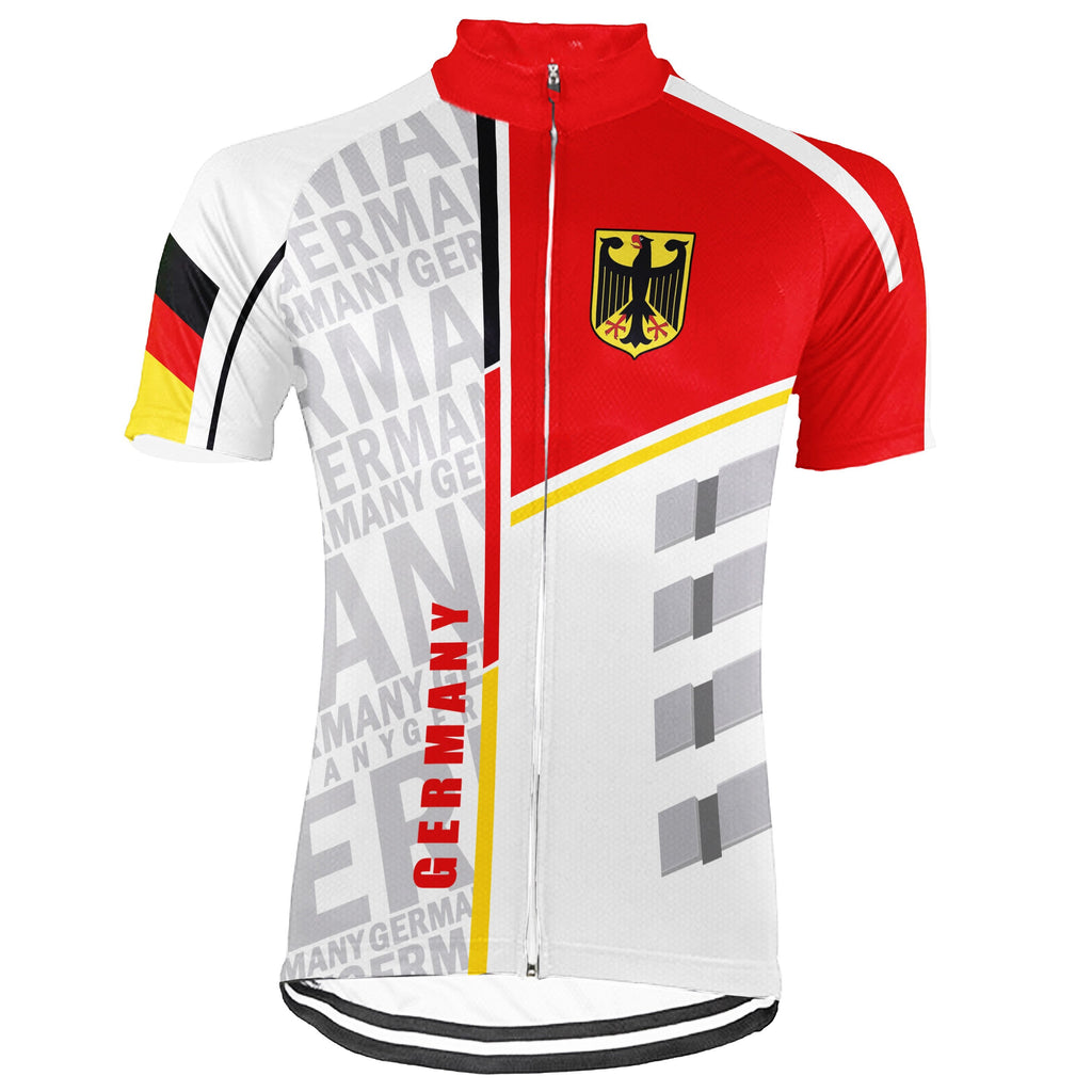 Customized Germany Winter Thermal Fleece Short Sleeve Cycling Jersey for Men