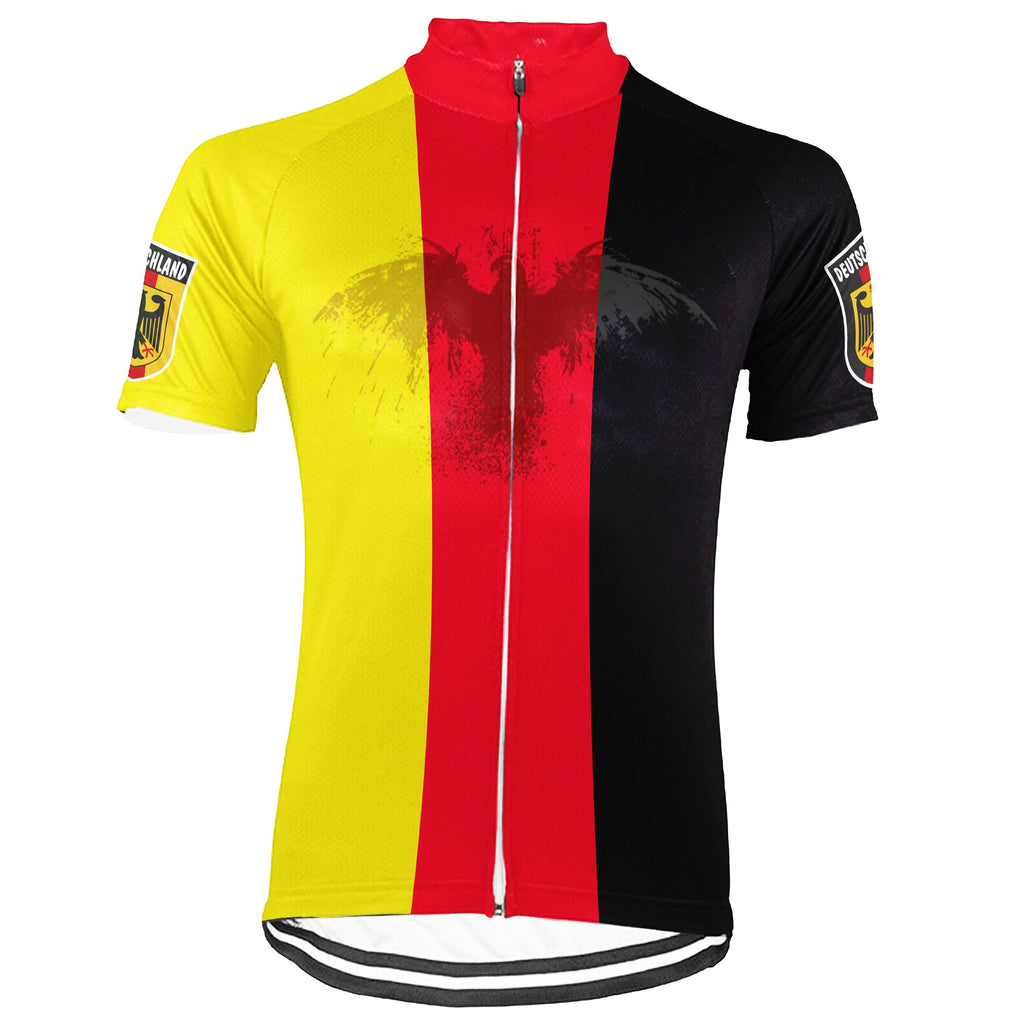 Customized Germany Winter Thermal Fleece Short Sleeve Cycling Jersey for Men