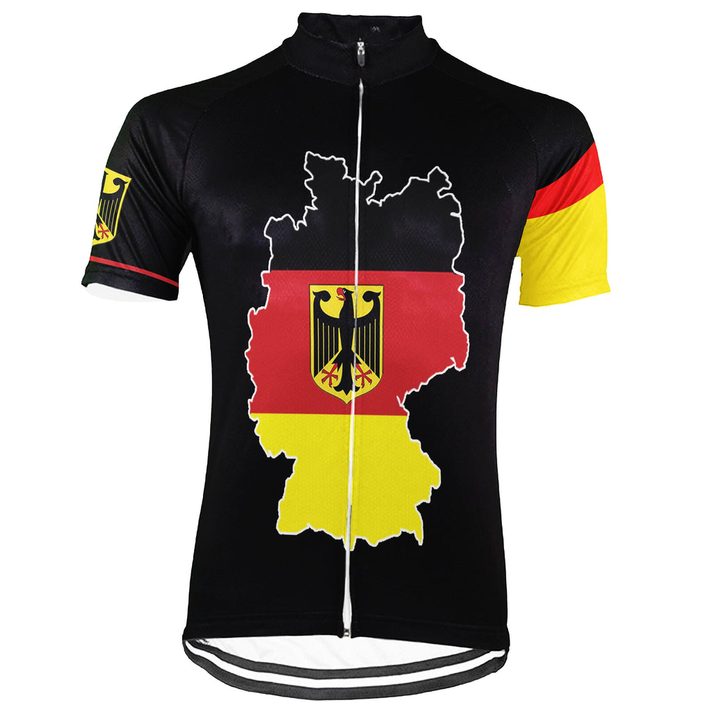 Customized Germany Winter Thermal Fleece Short Sleeve Cycling Jersey for Men