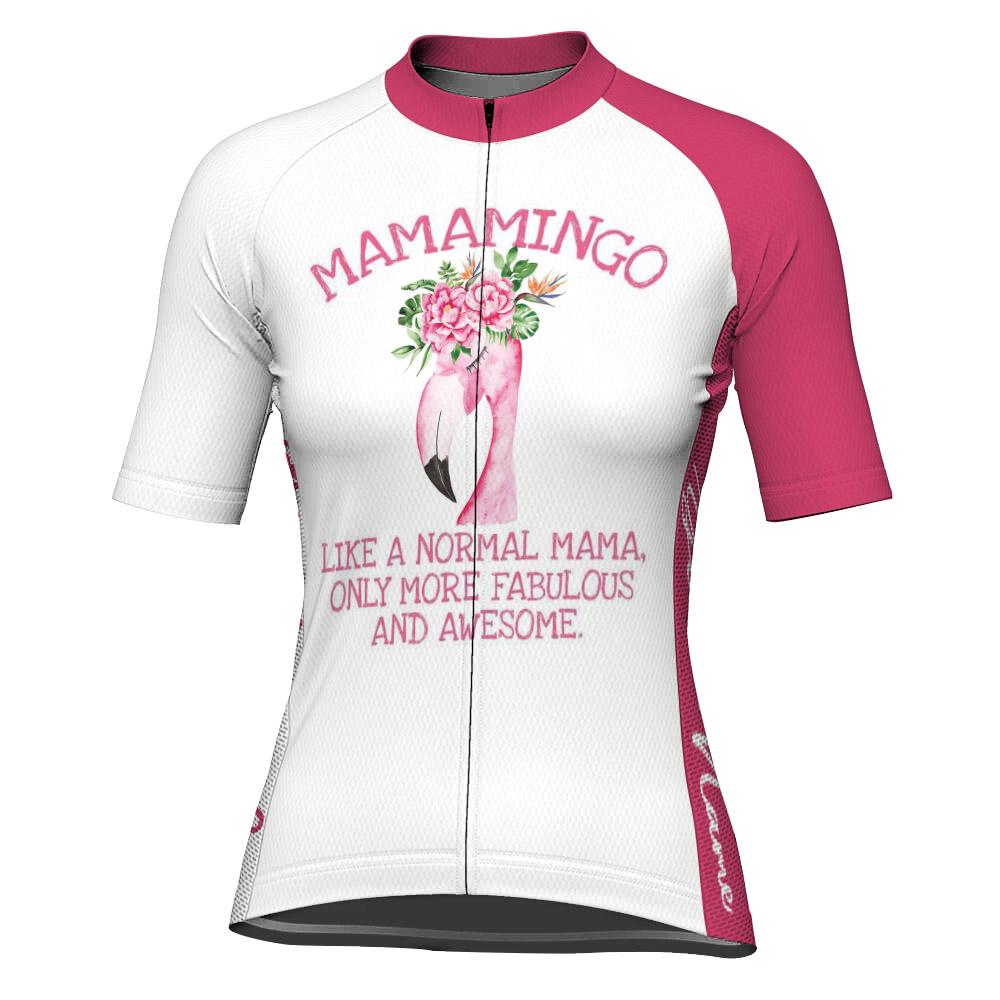 Customized Flamingo Short Sleeve Cycling Jersey for Women