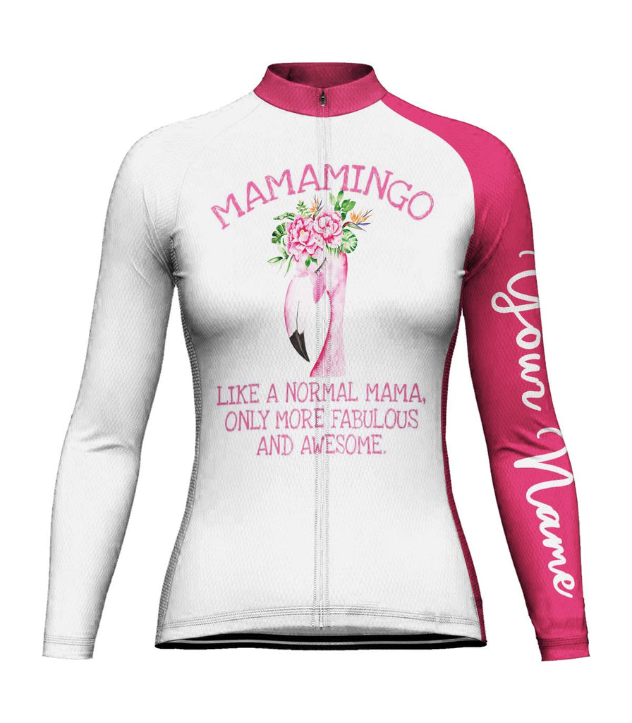 Customized Flamingo Long Sleeve Cycling Jersey for Women