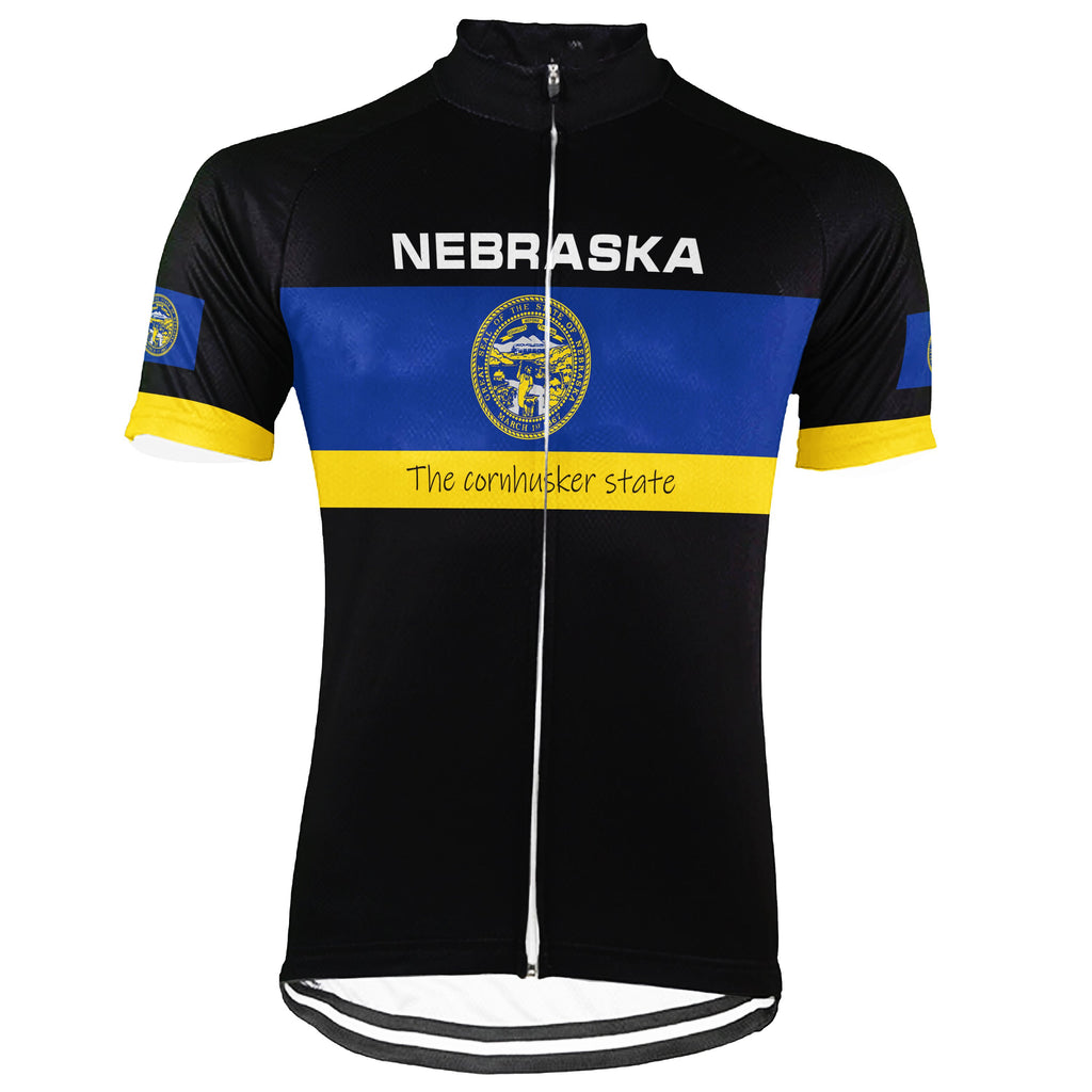 Customized Nebraska Short Sleeve Cycling Jersey for Men