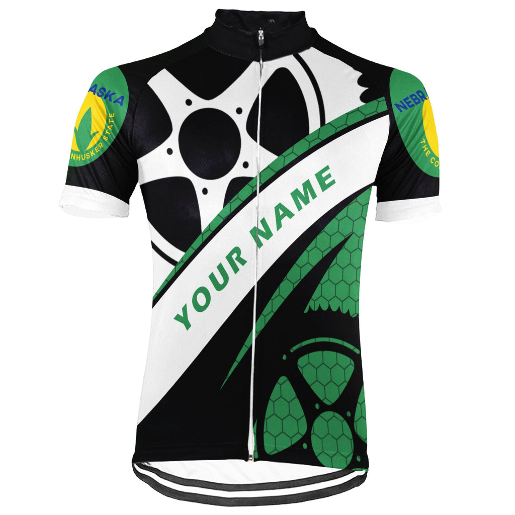 Customized Nebraska Winter Thermal Fleece Short Sleeve Cycling Jersey for Men