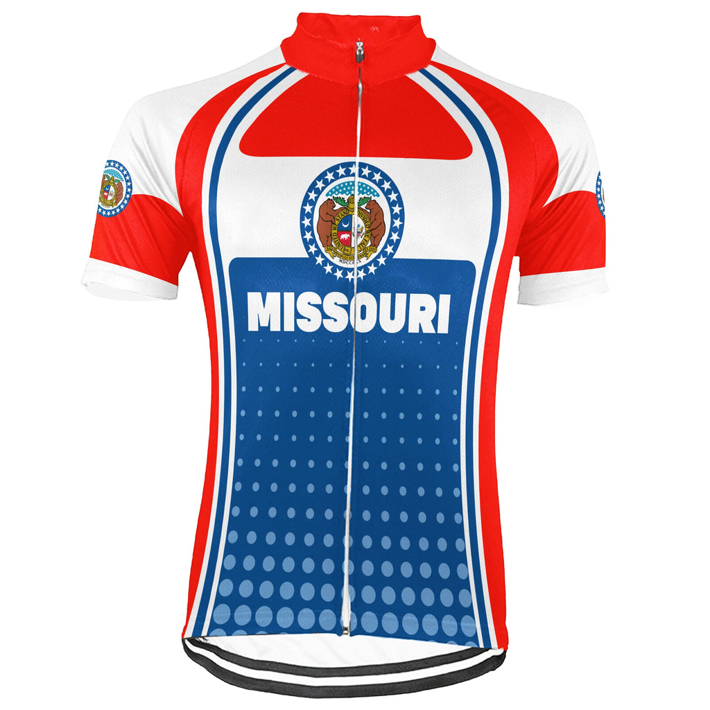 Customized Missouri Winter Thermal Fleece Short Sleeve Cycling Jersey for Men
