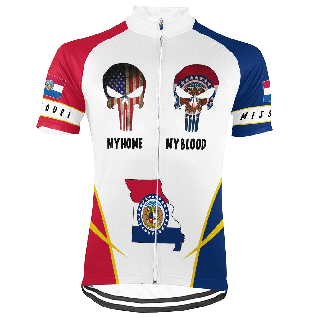 Customized Missouri Winter Thermal Fleece Short Sleeve Cycling Jersey for Men