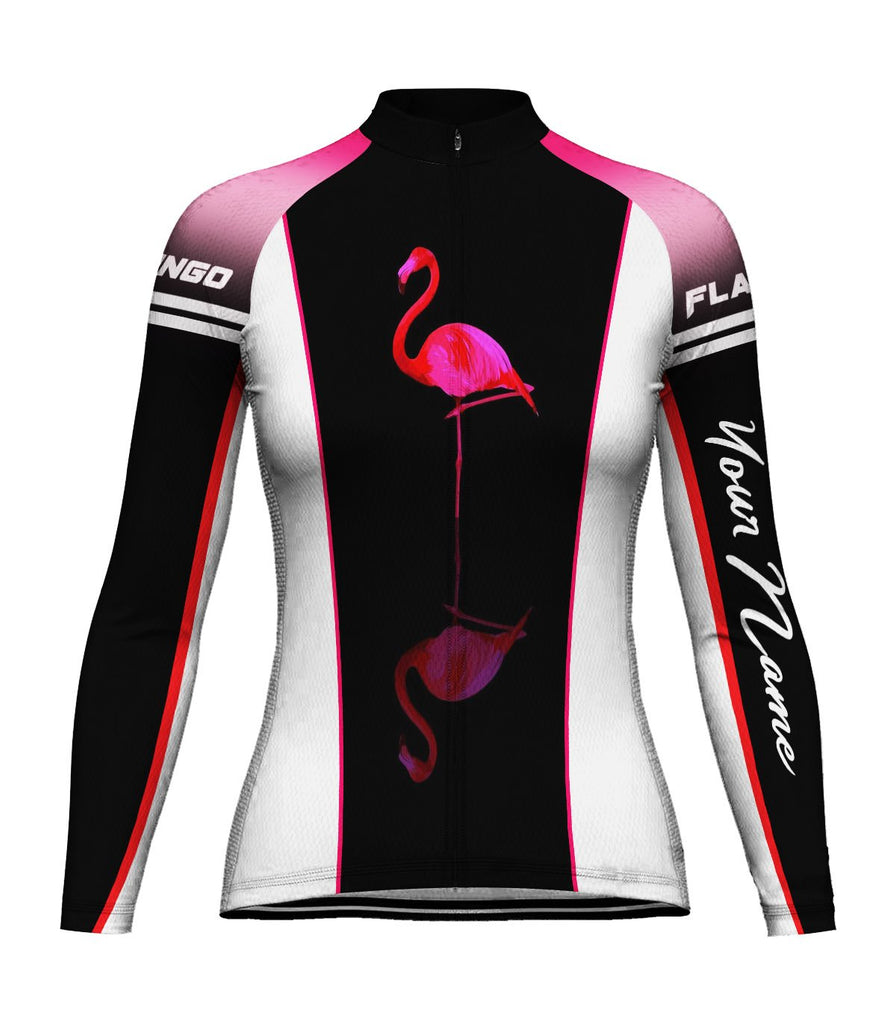Customized Flamingo Long Sleeve Cycling Jersey for Women