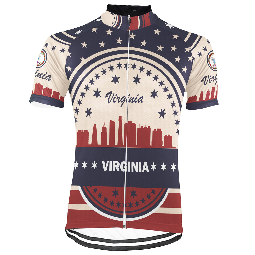 Customized Virginia Short Sleeve Cycling Jersey for Men