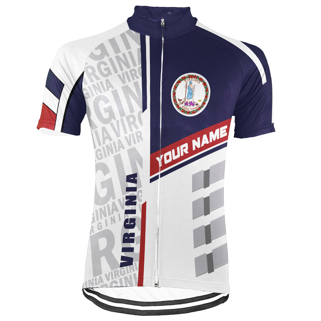Customized Virginia Short Sleeve Cycling Jersey for Men