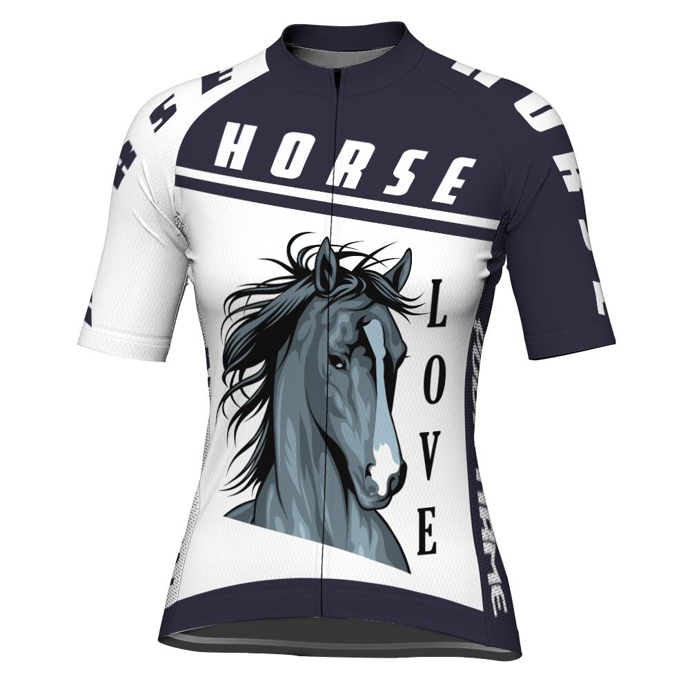 Customized Horse Short Sleeve Cycling Jersey for Women