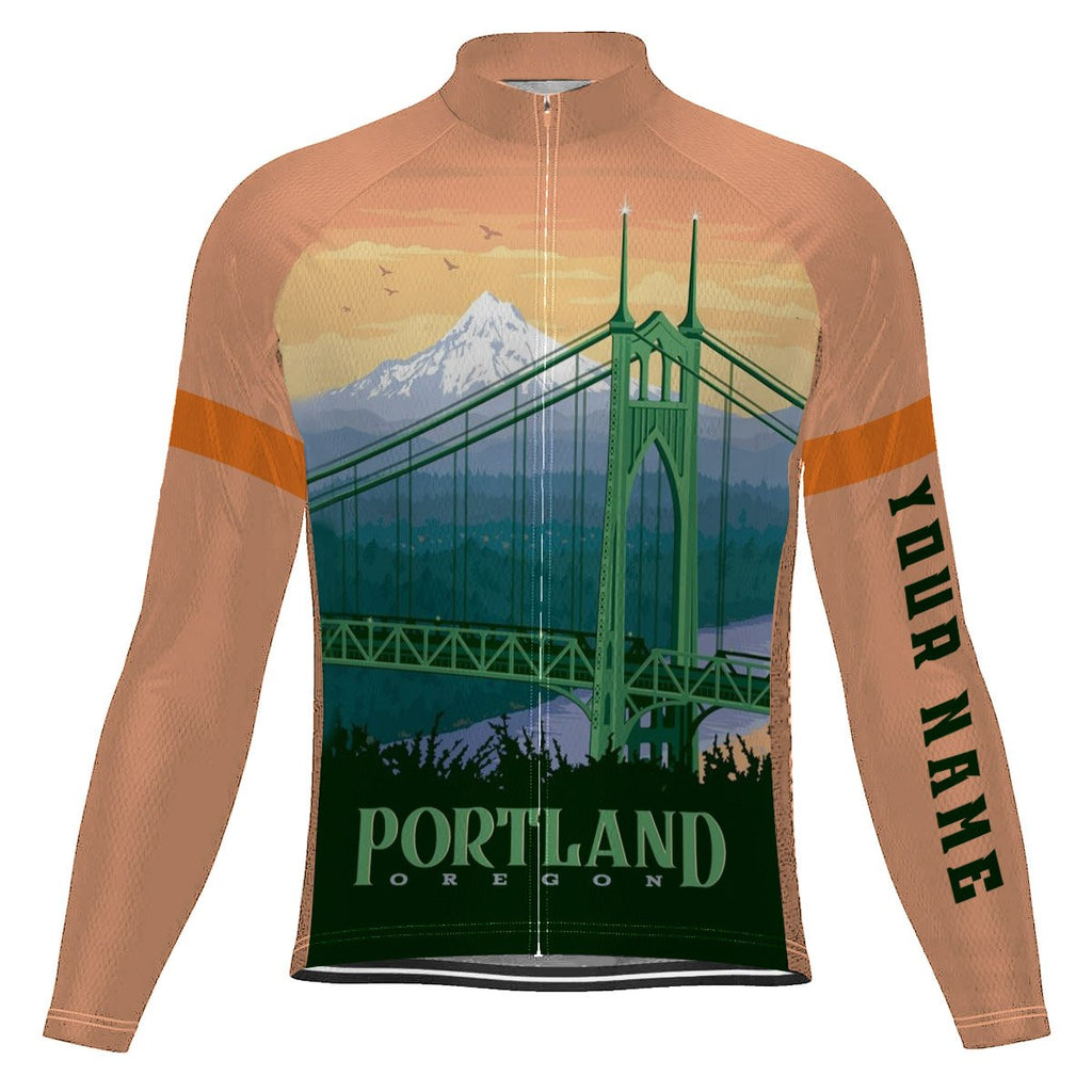 Customized Portland Long Sleeve Cycling Jersey for Men