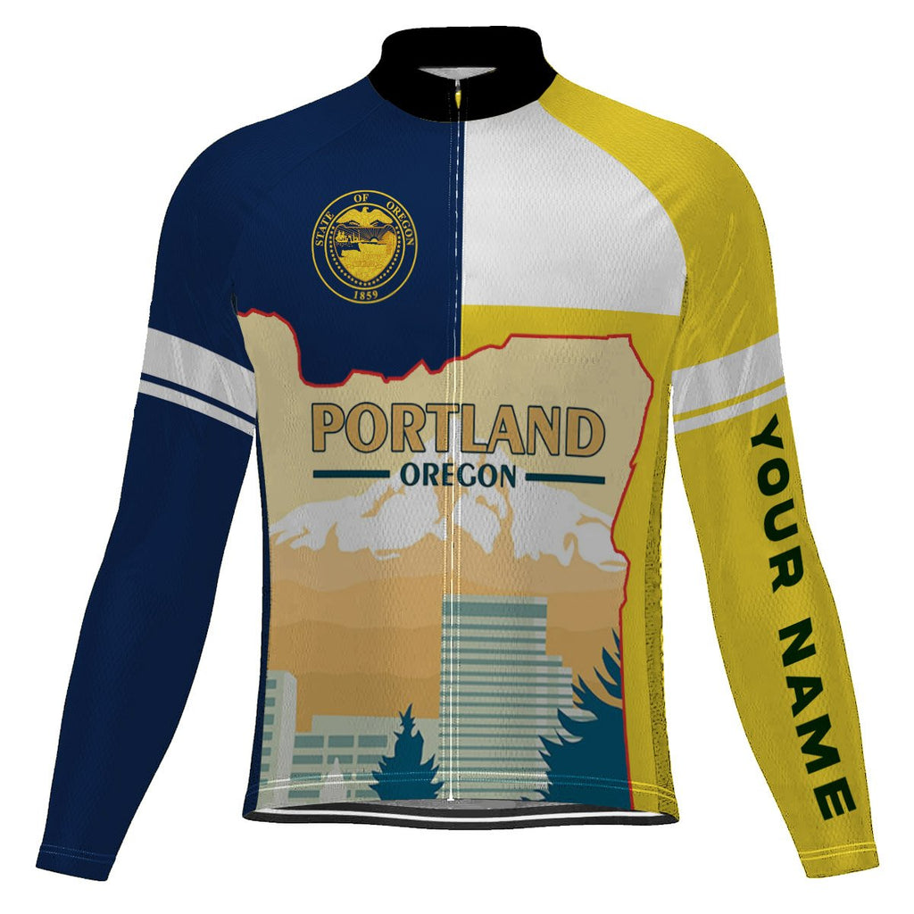 Customized Portland Long Sleeve Cycling Jersey for Men