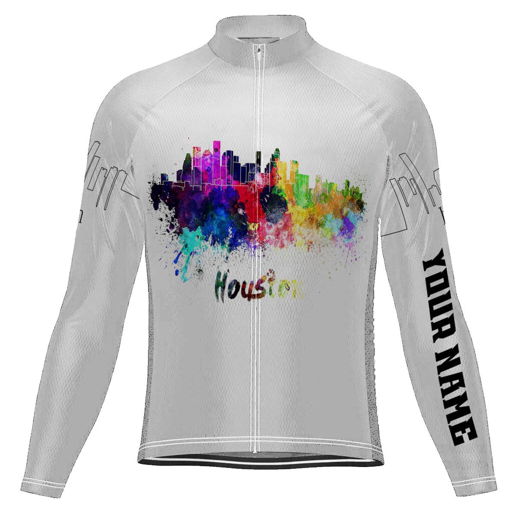 Customized Houston Long Sleeve Cycling Jersey for Men