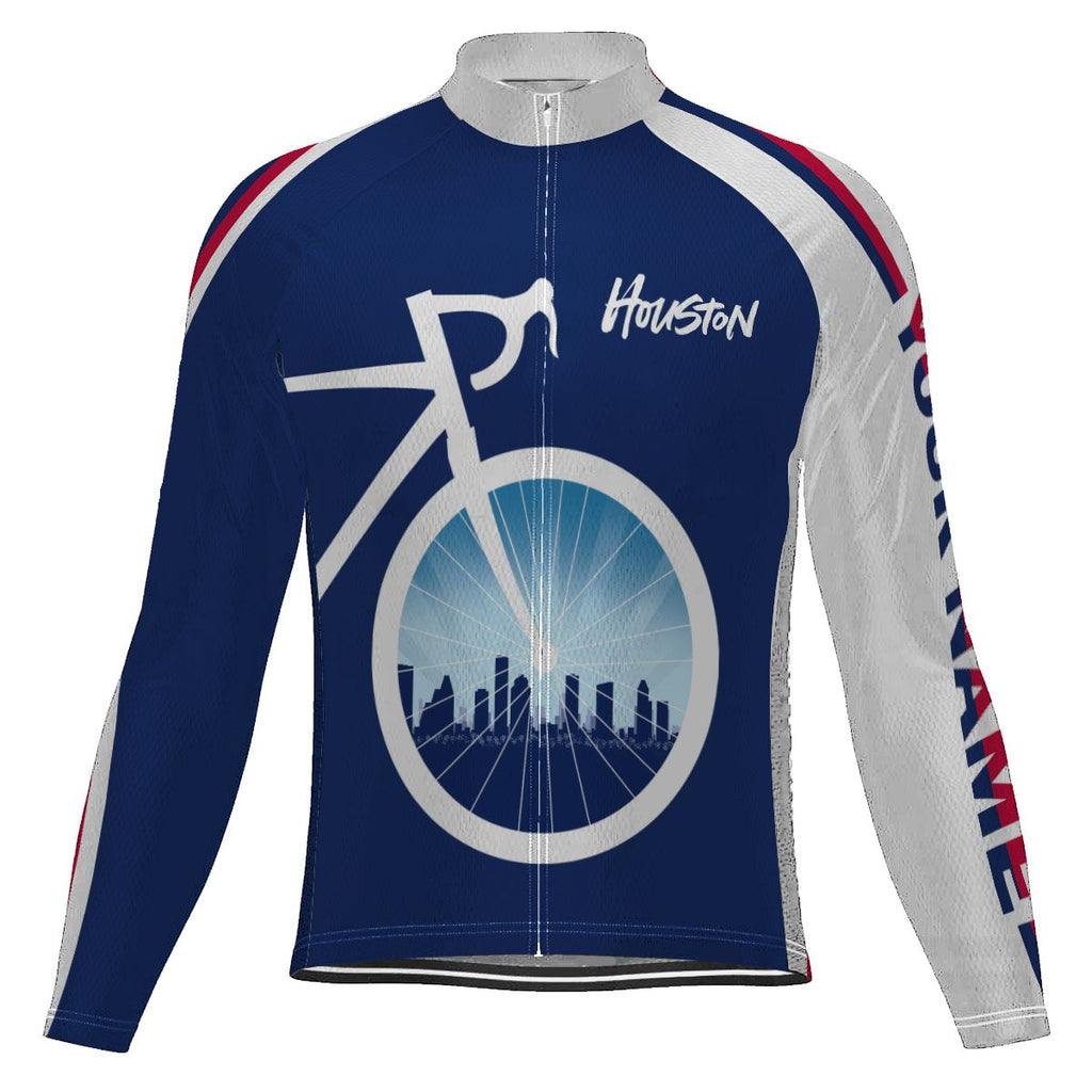 Customized Houston Long Sleeve Cycling Jersey for Men