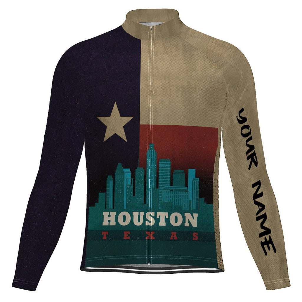 Customized Houston Long Sleeve Cycling Jersey for Men