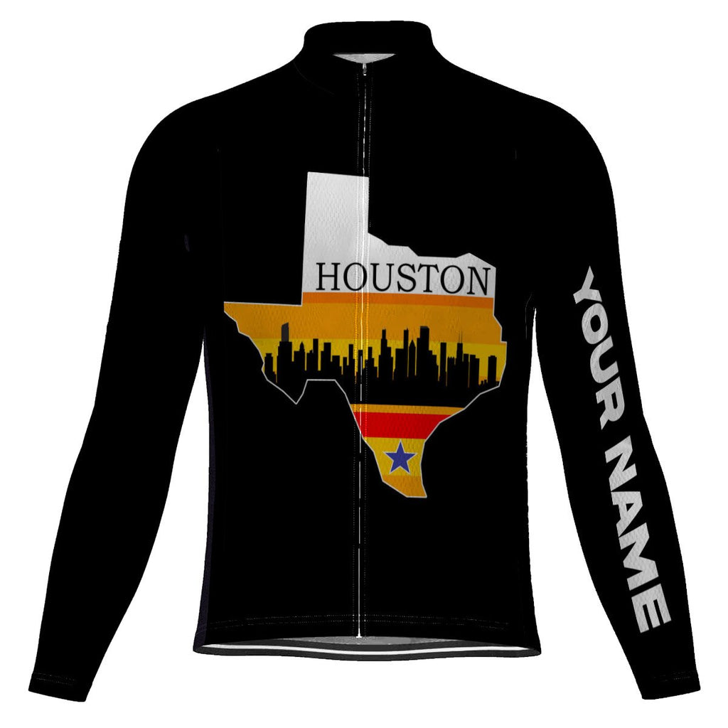 Customized Houston Long Sleeve Cycling Jersey for Men