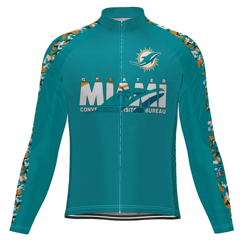 Customized Miami  Winter Thermal Fleece Long Sleeve Cycling Jersey for Men