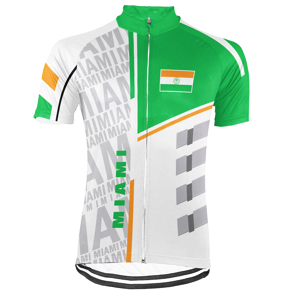 Customized Miami Winter Thermal Fleece Short Sleeve Cycling Jersey for Men
