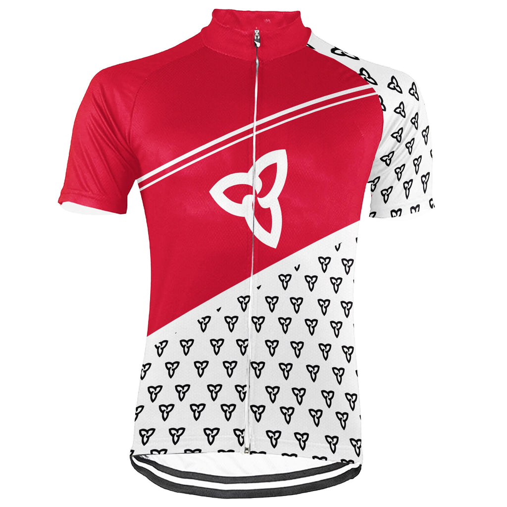 Customized Ontario Winter Thermal Fleece Short Sleeve Cycling Jersey for Men
