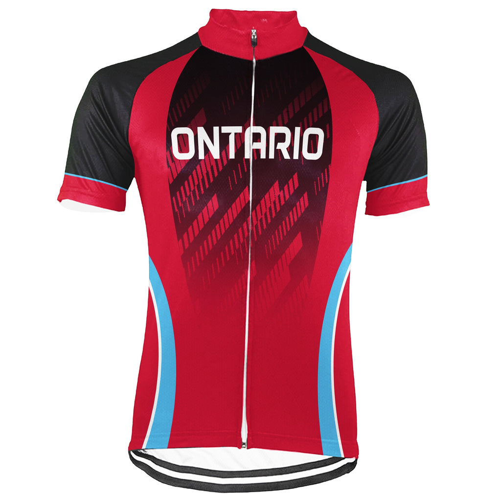 Customized Ontario Winter Thermal Fleece Short Sleeve Cycling Jersey for Men