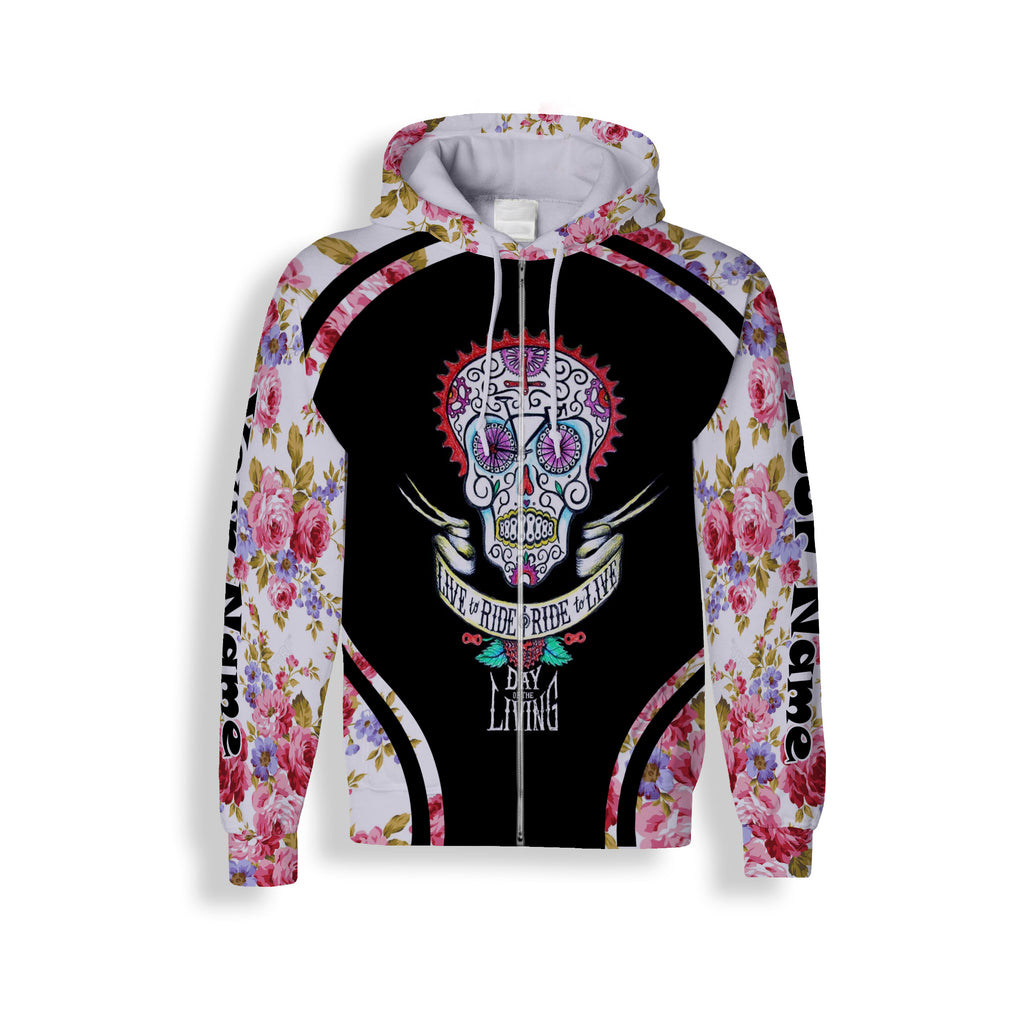 Day Of The Living Men's Cycling Short Sleeve, Long Sleeve, Hoodie, And Zip Up Hoodie- Custom Name Jersey